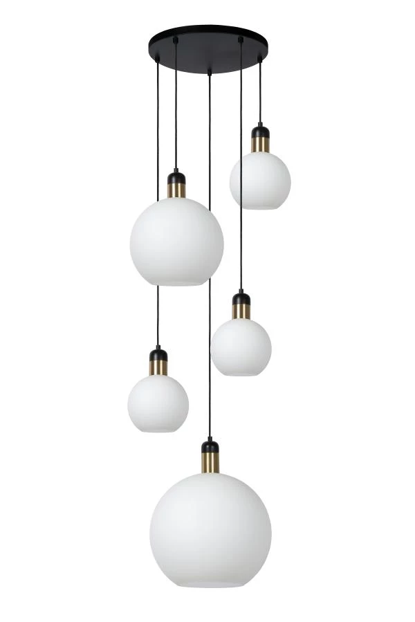 Lucide JULIUS - Pendant light - 5xE27 - Opal - off